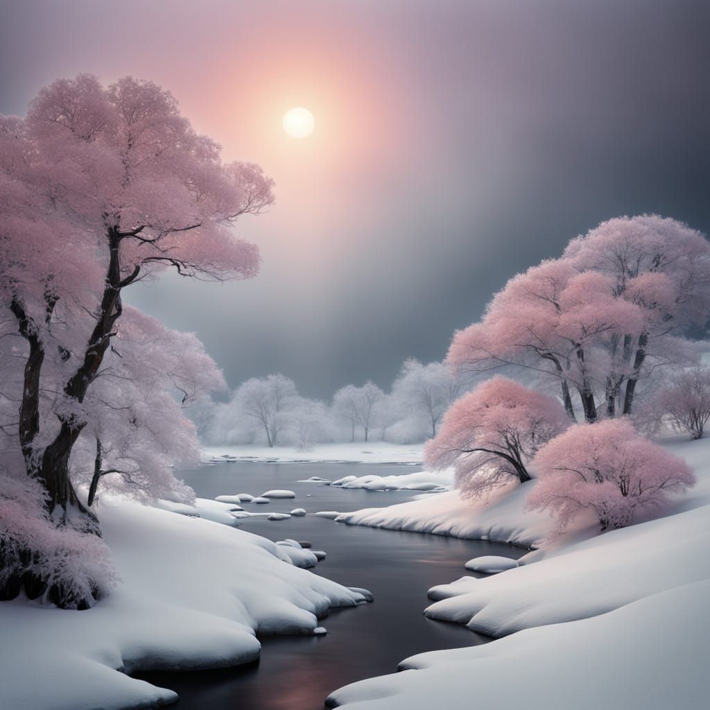 Winter Wonderland in Serene Forest Landscape