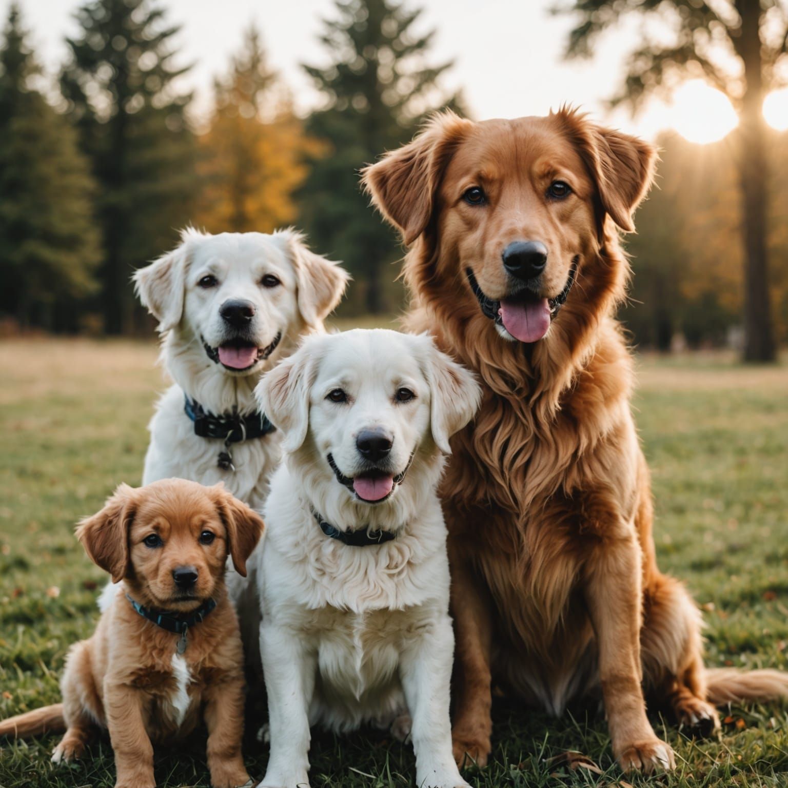 Happy Dog Family Portrait