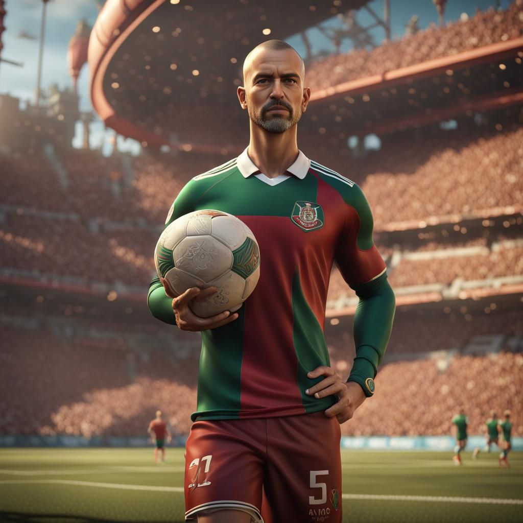 Handsome Soccer Coach Portrait in Detailed Matte Painting