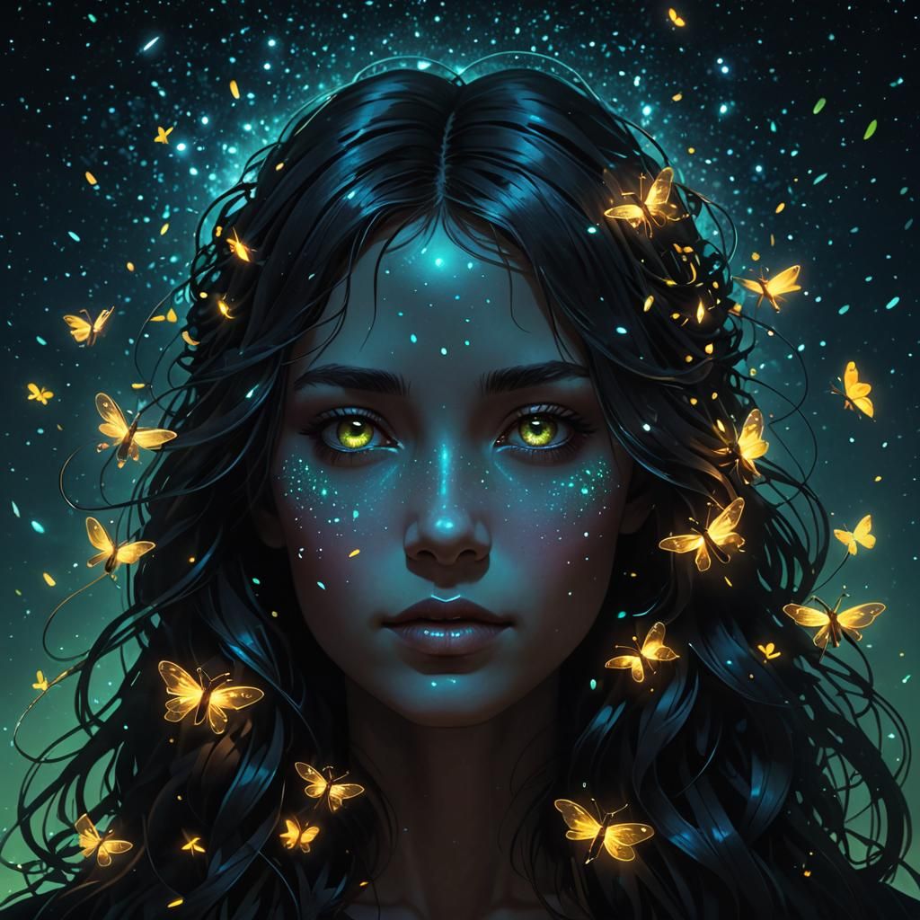 Fireflies Form a Face in the Night Sky