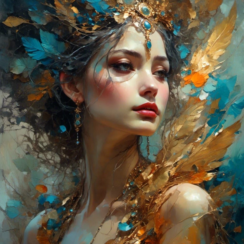 Hyperrealistic Colourful Reptile Close-up