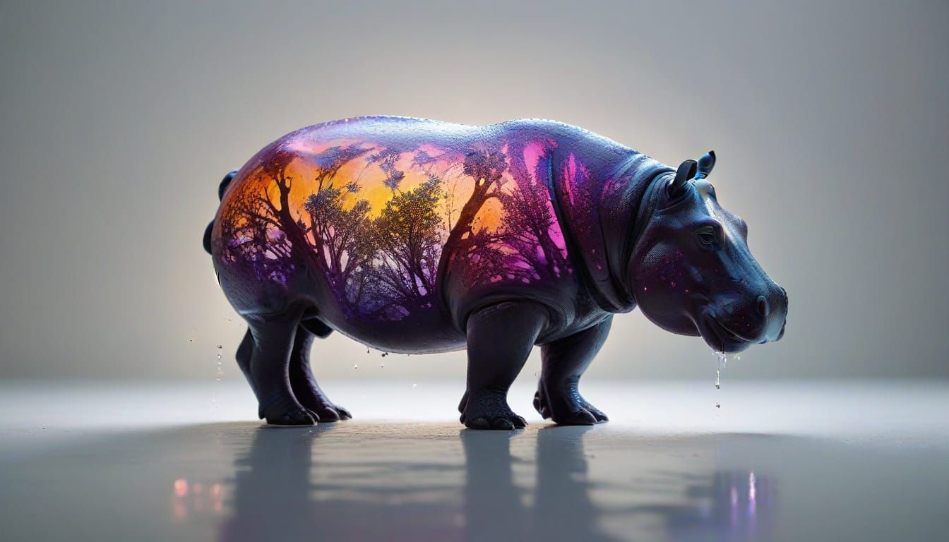 Hippopotamus Silhouette in Gentle Light