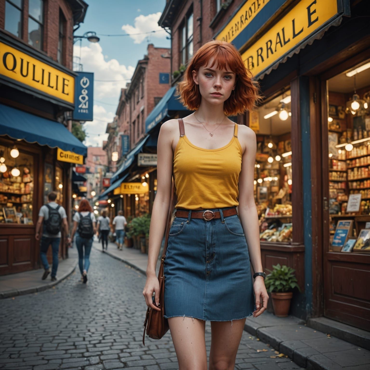 Fantastical Young Woman Enters Enchanted Store