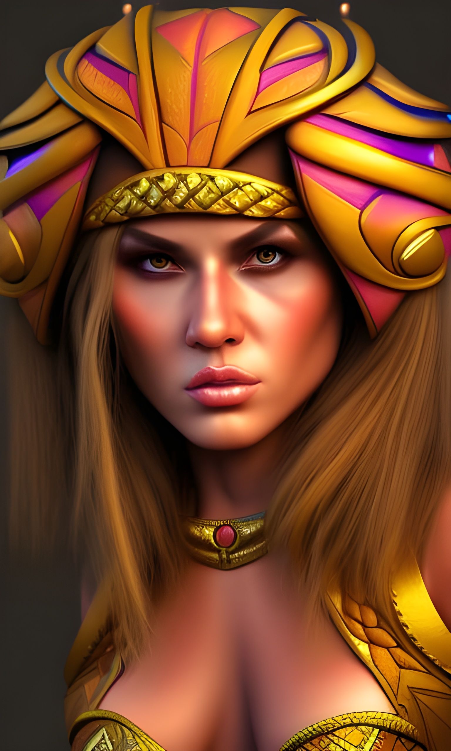 Centipede Barbarian Princess Portrait in WLOP Style