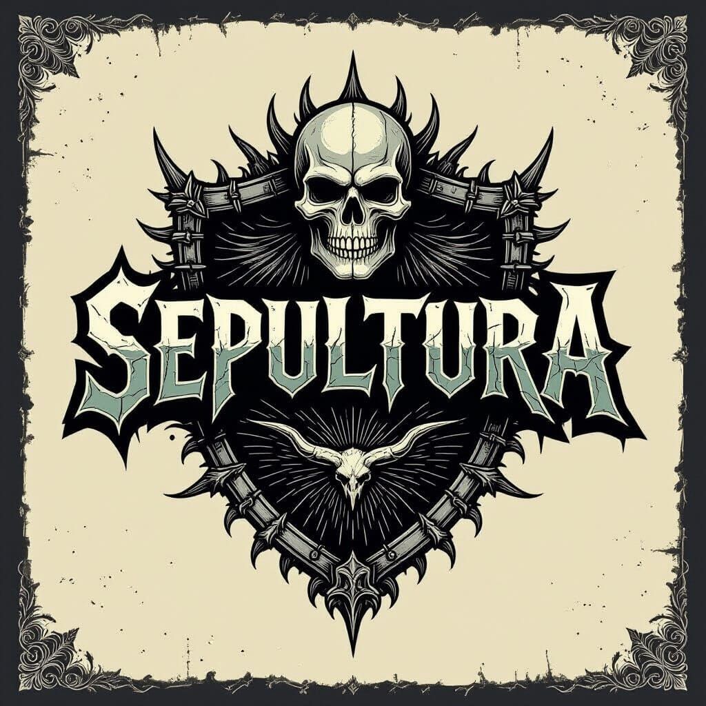 Sepultura Bone Letter Logo in Gothic Style