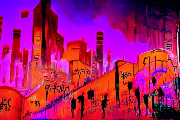 Dystopian City Streets in Biopunk Style