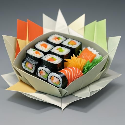 Sushi Papercraft in Origami Style