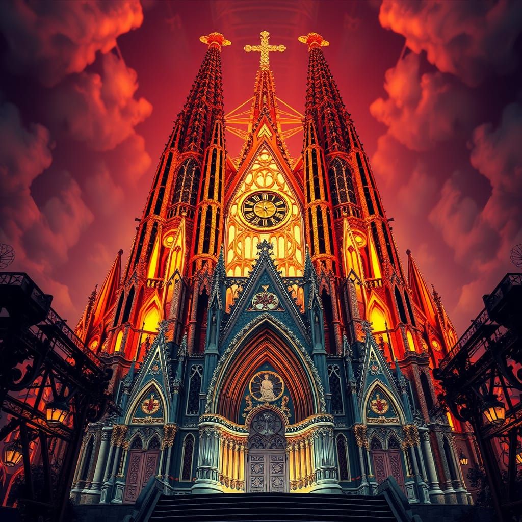 Steampunk Sagrada Familia: A Photorealistic Masterpiece