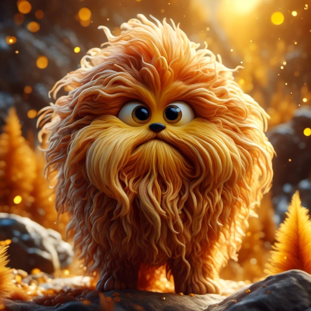 Cyclopic Creature with Amber Eye in Furry Realism