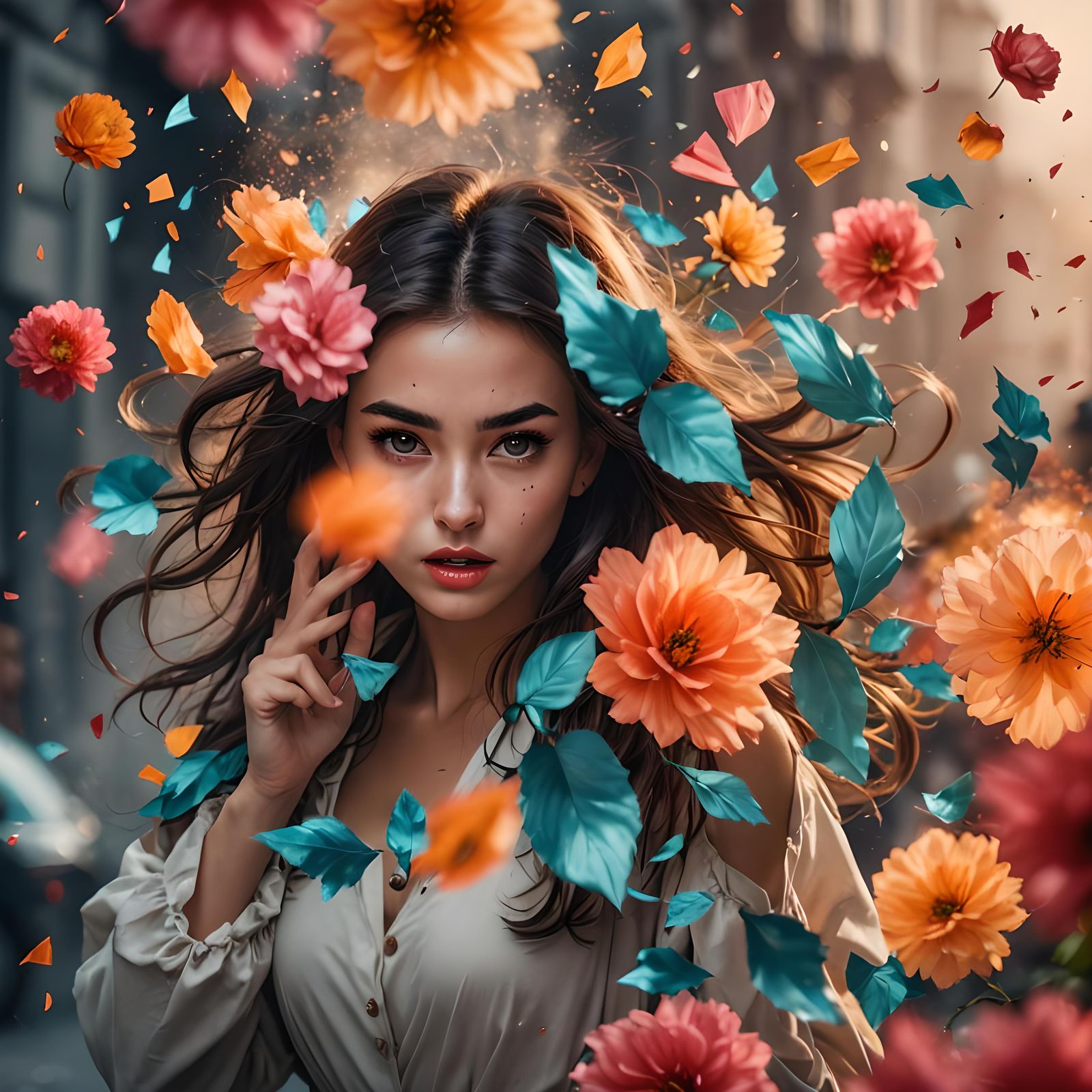 Beautiful Girl Expressing Surprise in 8k Resolution