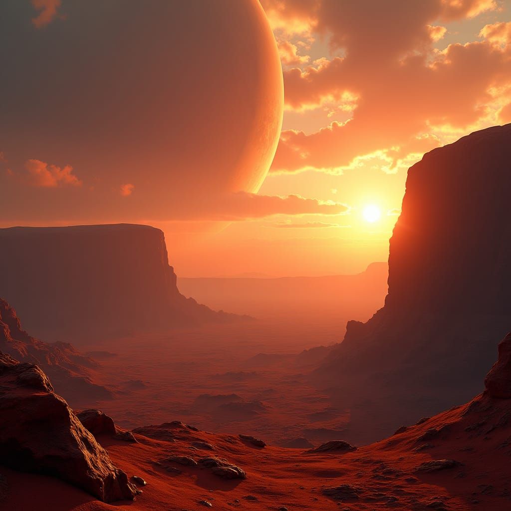 Spectacular Mars Sunset in Hyper-Realistic Detail