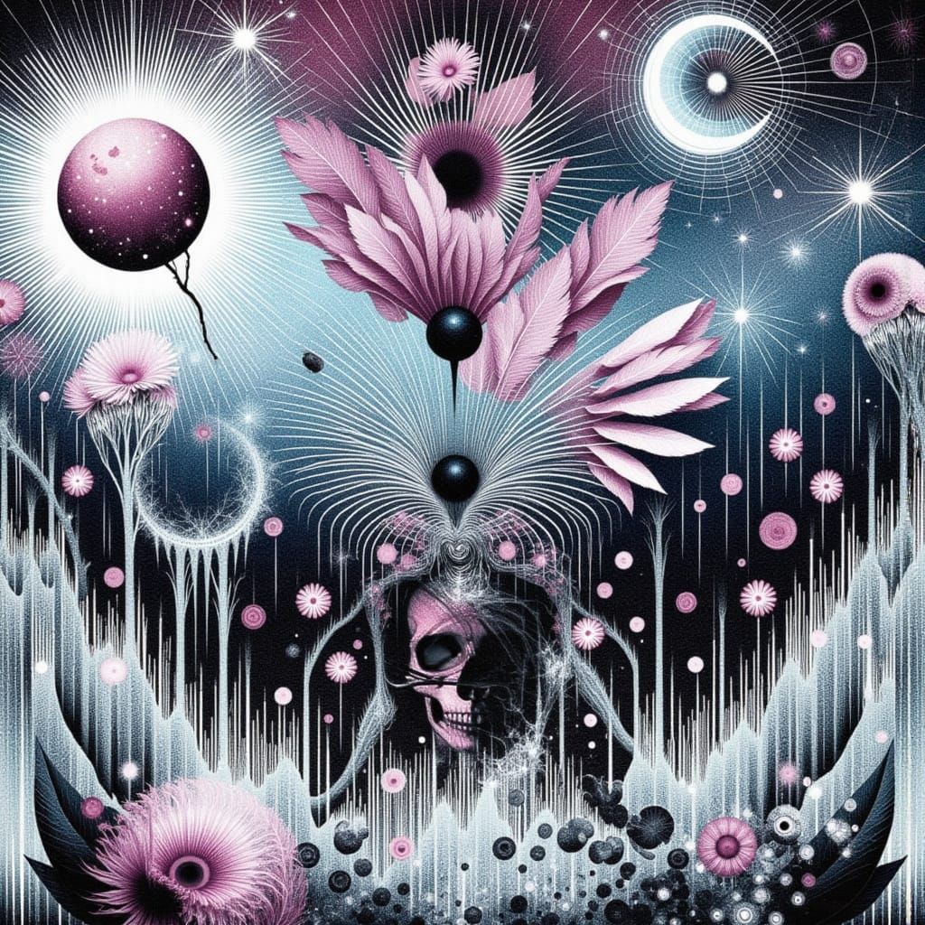 Victorian Woman Amidst Mortality Symbols