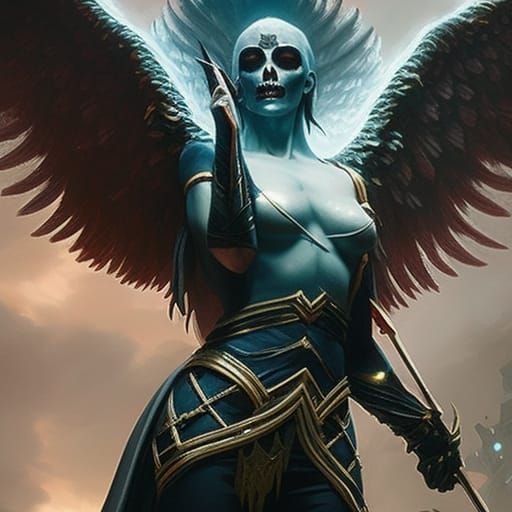 Undead Angel Portrait in Dark Fantasy Style