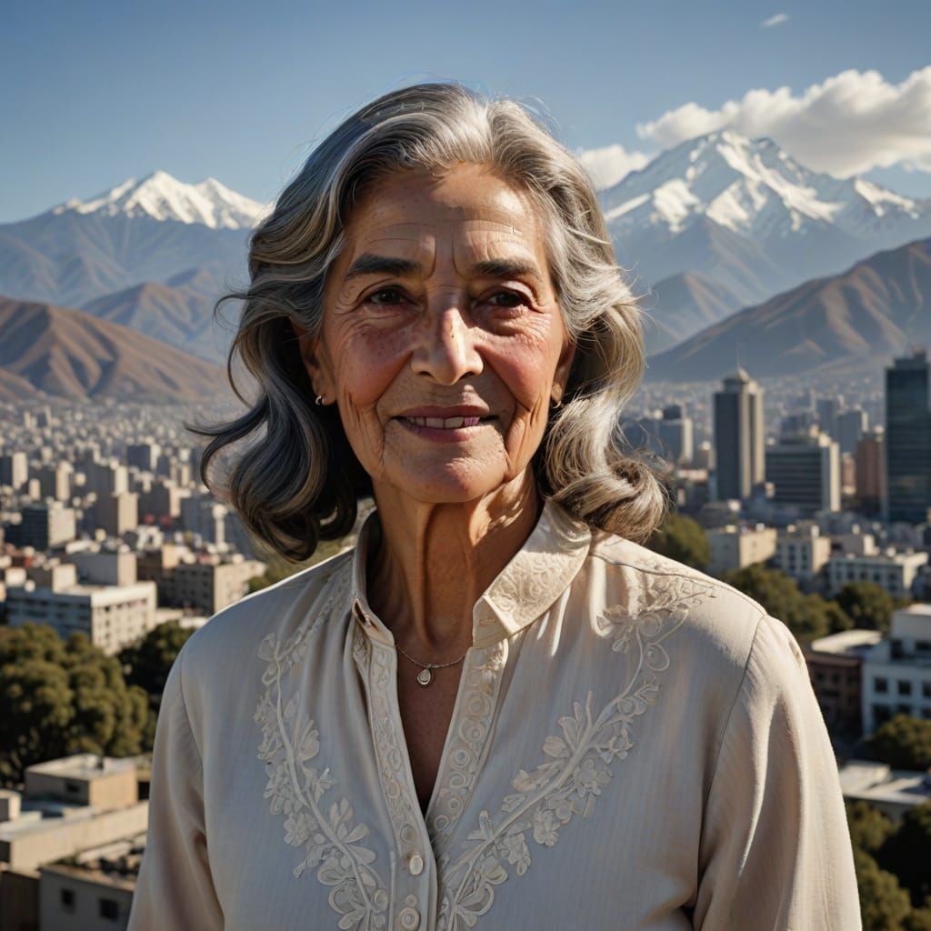 Spanish-Chilean Woman in Soft Pastel Hues