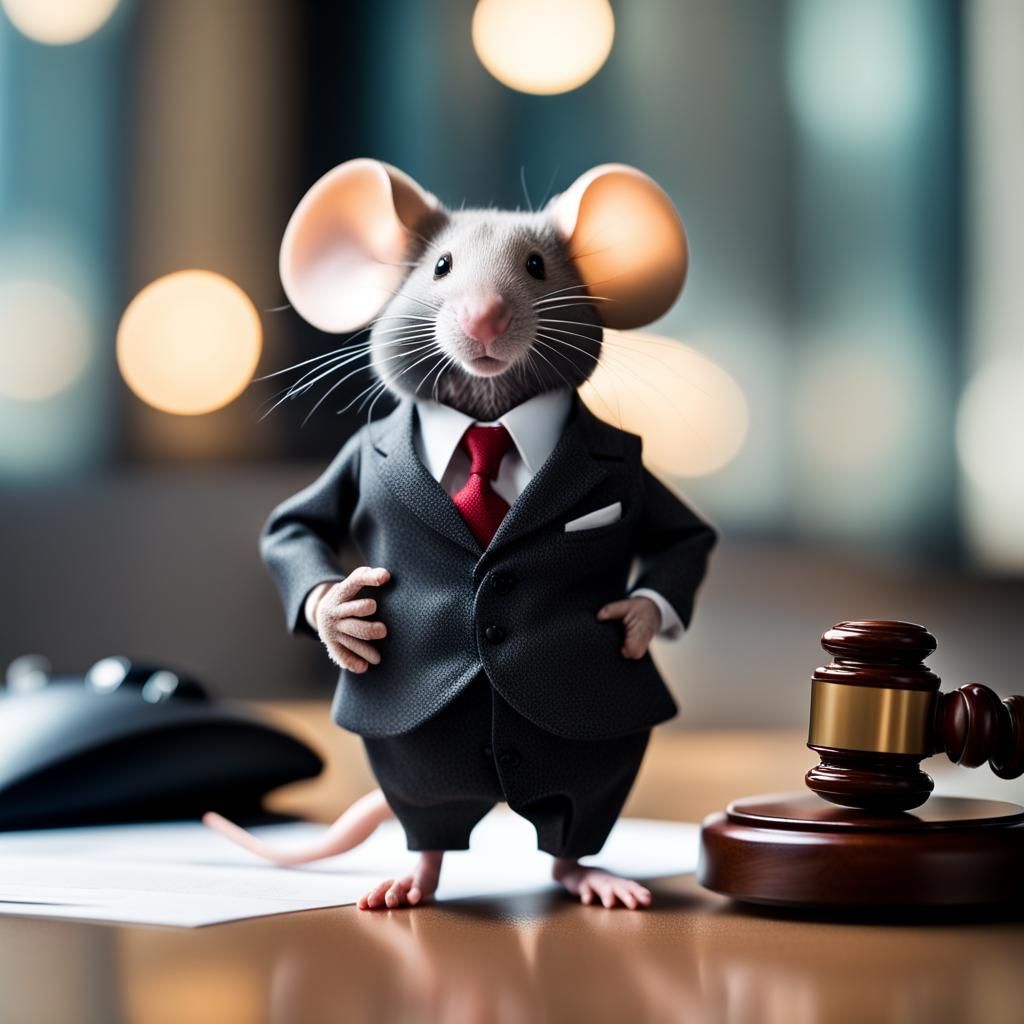 Mouse Lawyer in Professional Photography Style