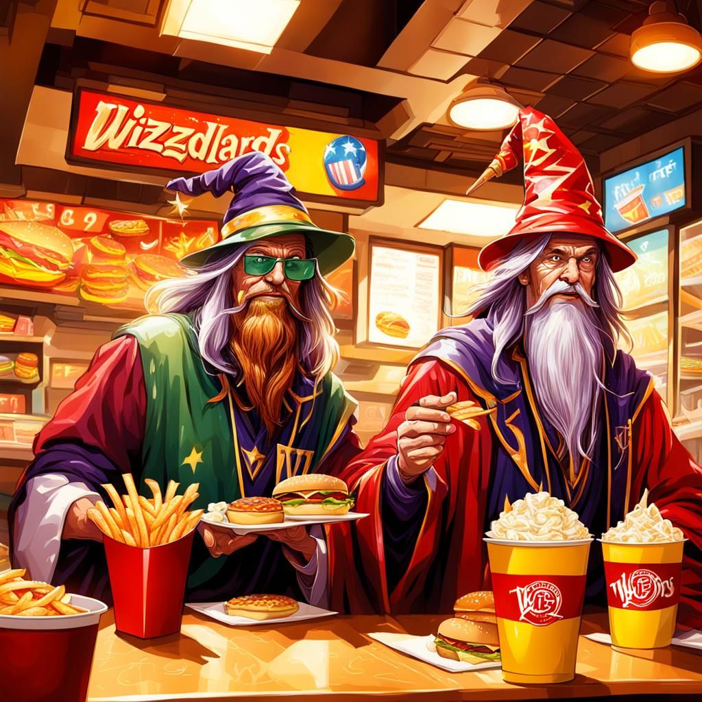 Wizards Order Fast Food Meal