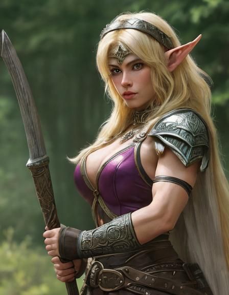 Norse Elf Warrior in Frazetta-Style Fantasy Art