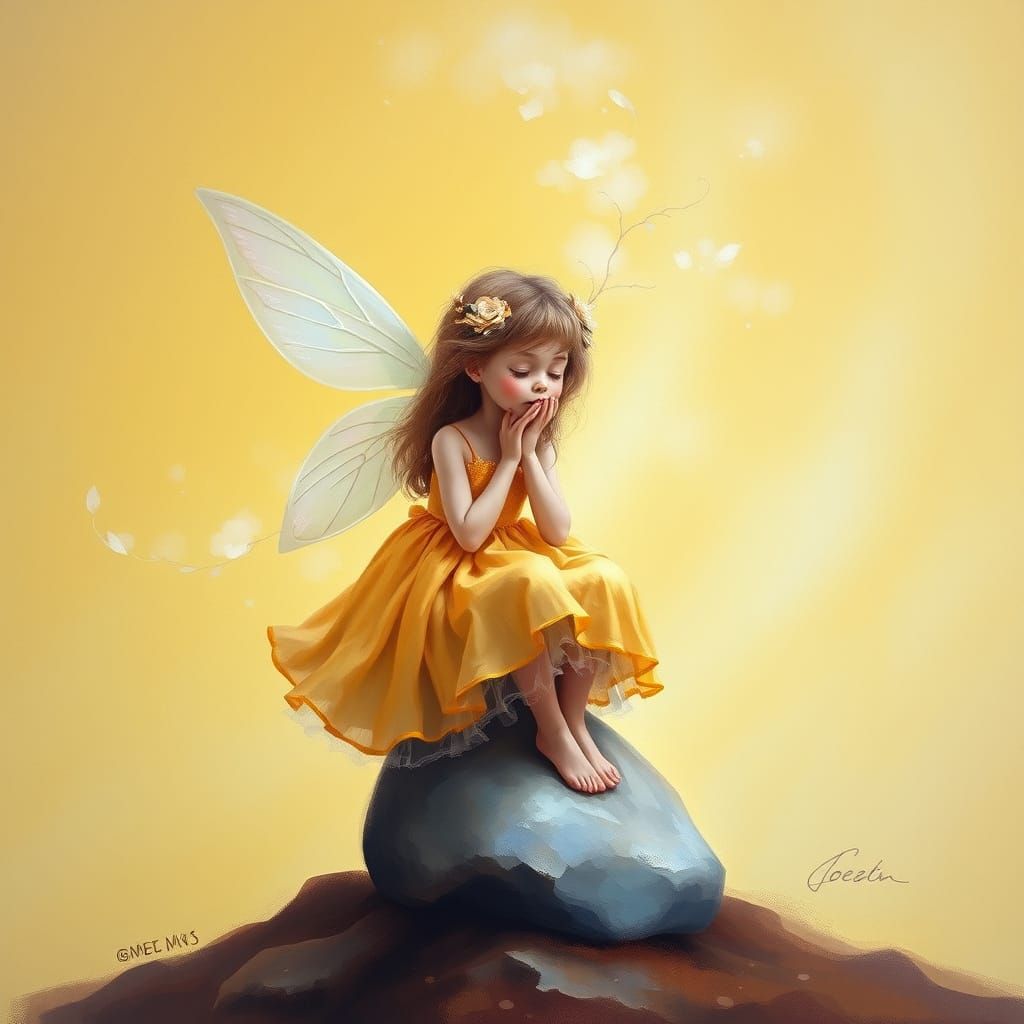 Enchanted Fairy in a Soft Golden Glow