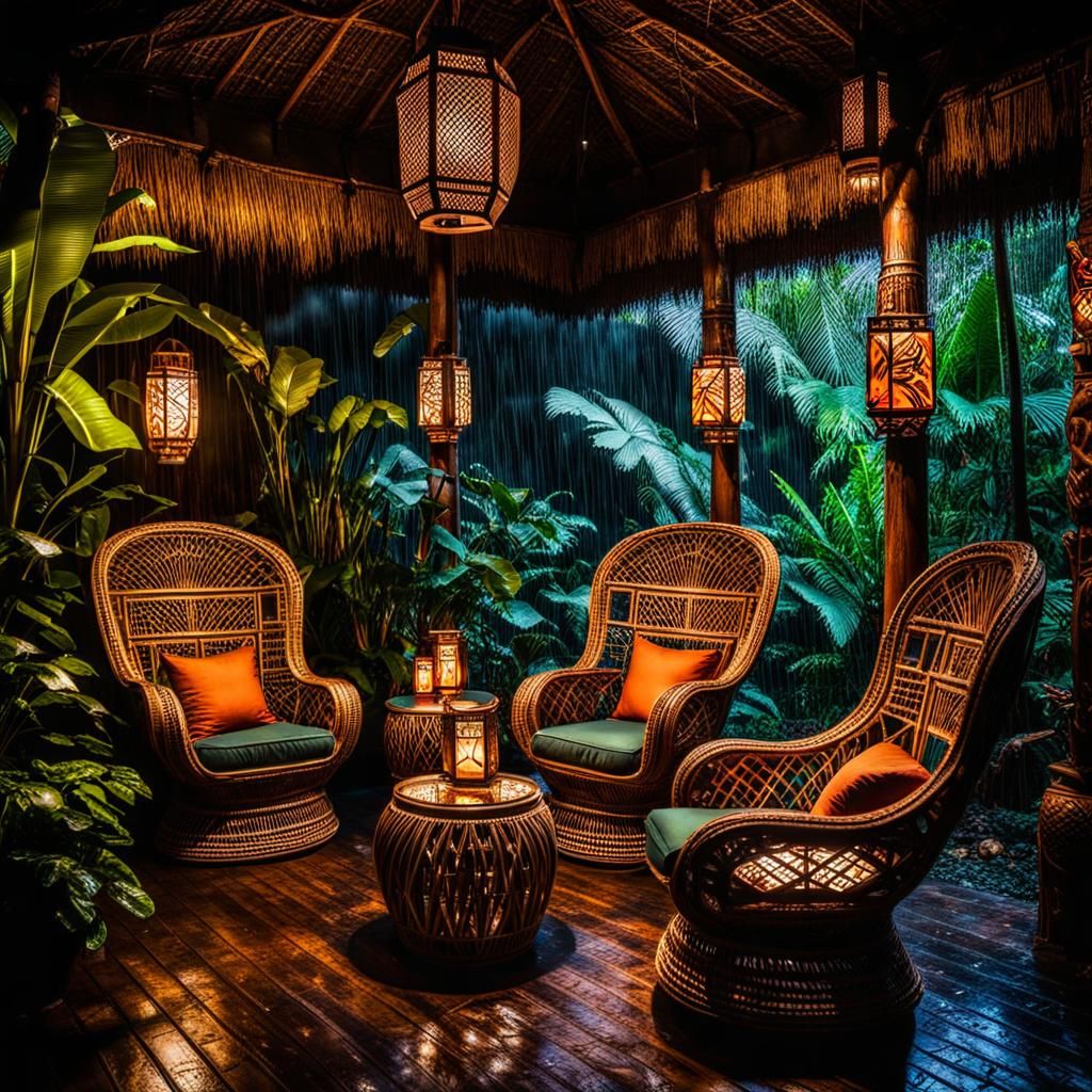 Rattan Chairs in the Tiki Room