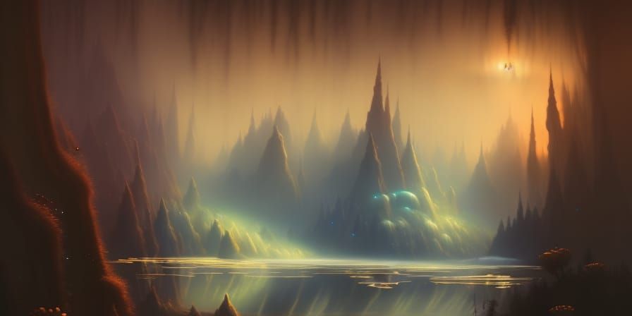 Twilight Waterfalls: Epic Cinematic Digital Matte Painting