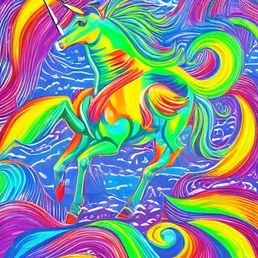 Neon Unicorn in Candyland Wonderland