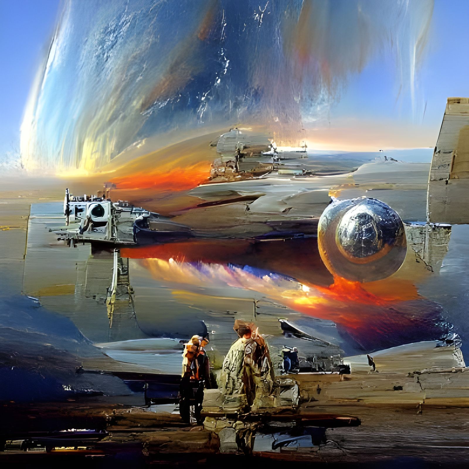 Star Destroyer Oil Painting in Space