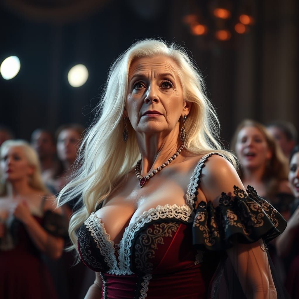 Glamorous Transvestite in Balkan Dress on Stage