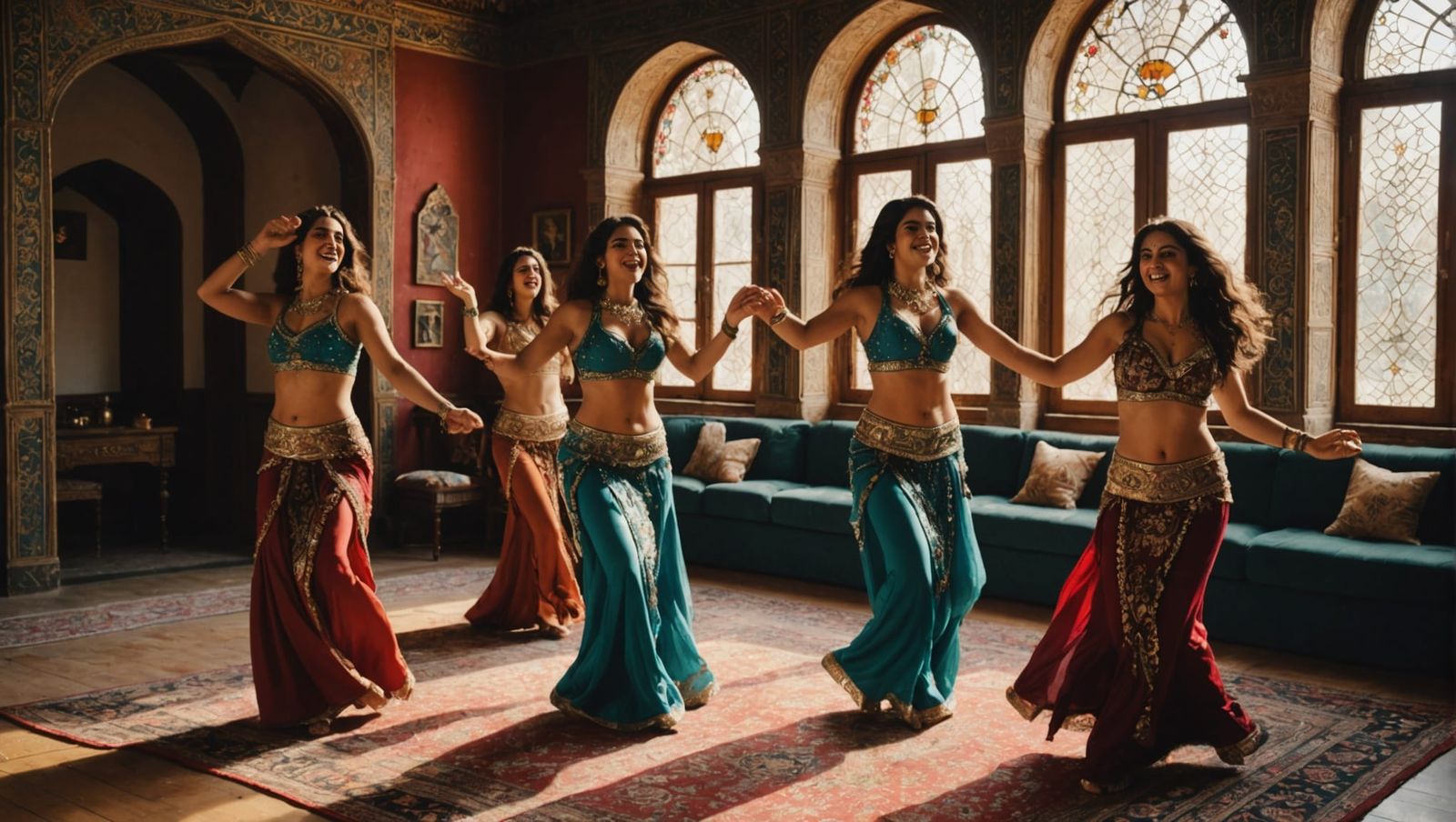 Opulent Belly Dancers in Persian Palace