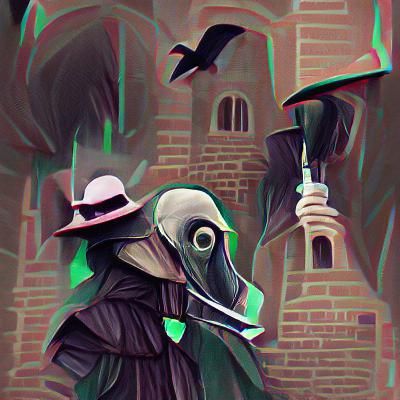 Mysterious Plague Doctor in Shadow