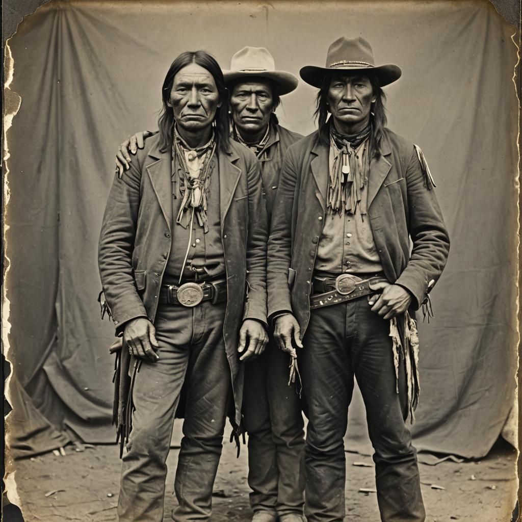 Vintage Photograph of Cowboy and Sioux Chief