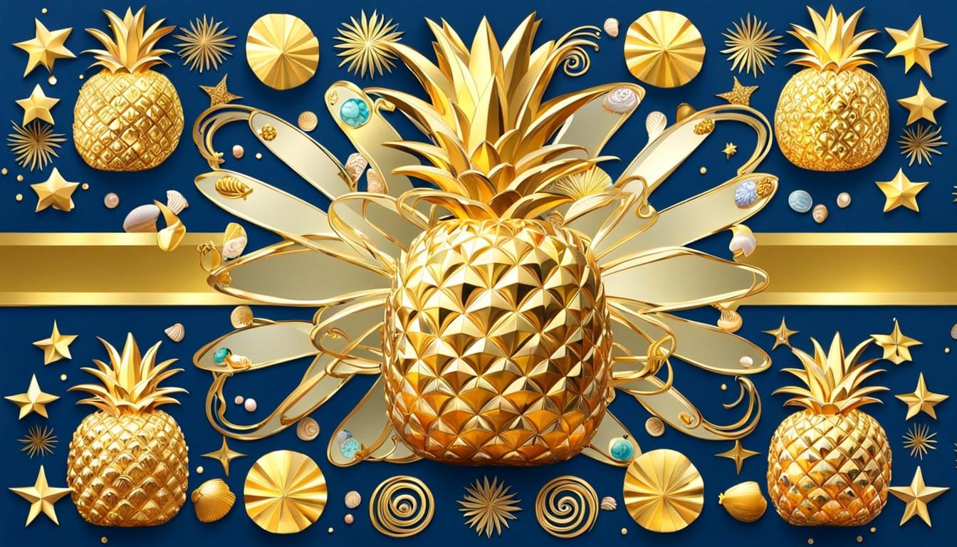 Pineapple Beach Holiday in Art Nouveau Style