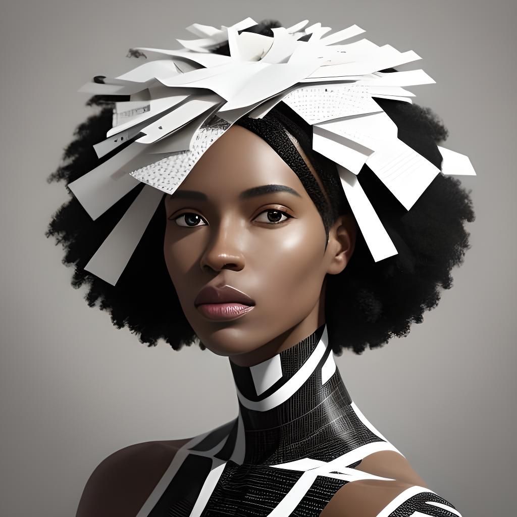 Abstract Sculpture Portrait of a Black Woman