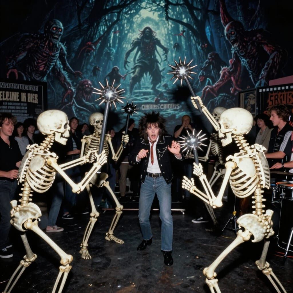 Nightmarish Punk Show with Skeleton Mosh Pit