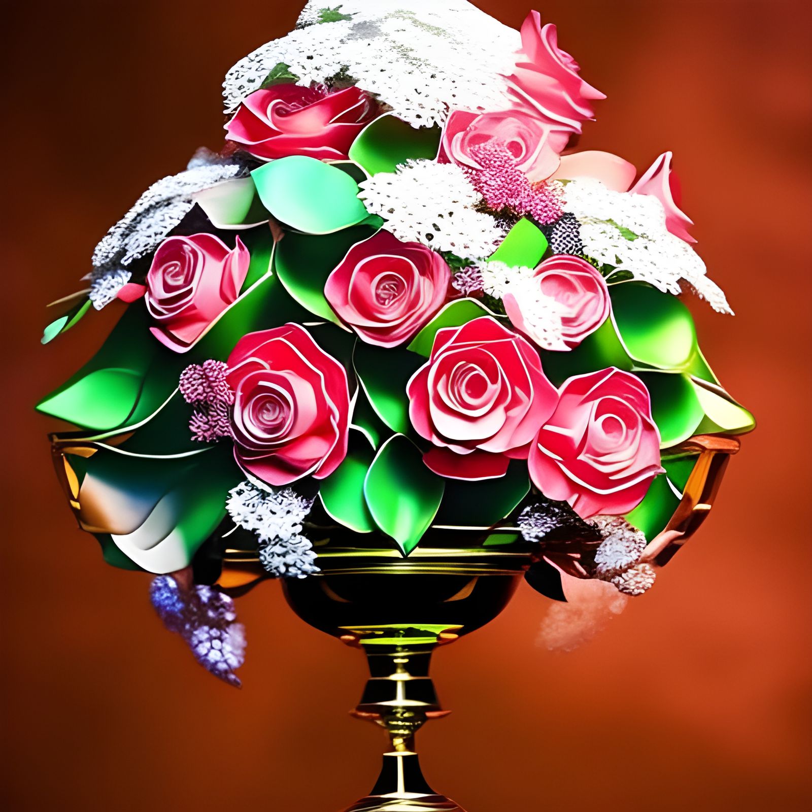 Neon Cherry Blossoms in Cyberpunk Graffiti Style