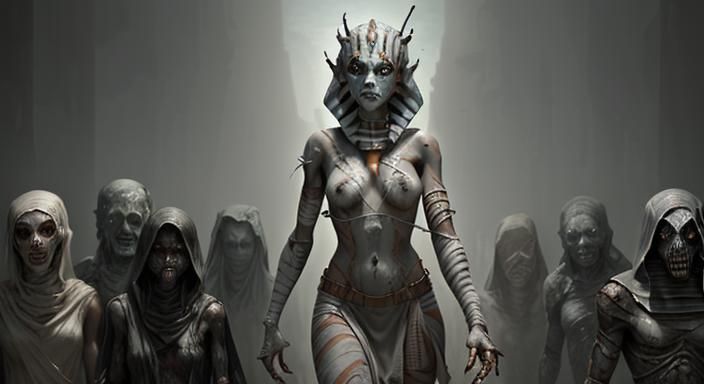Undead Ahsoka Mummy in Ethereal Fantasy Style