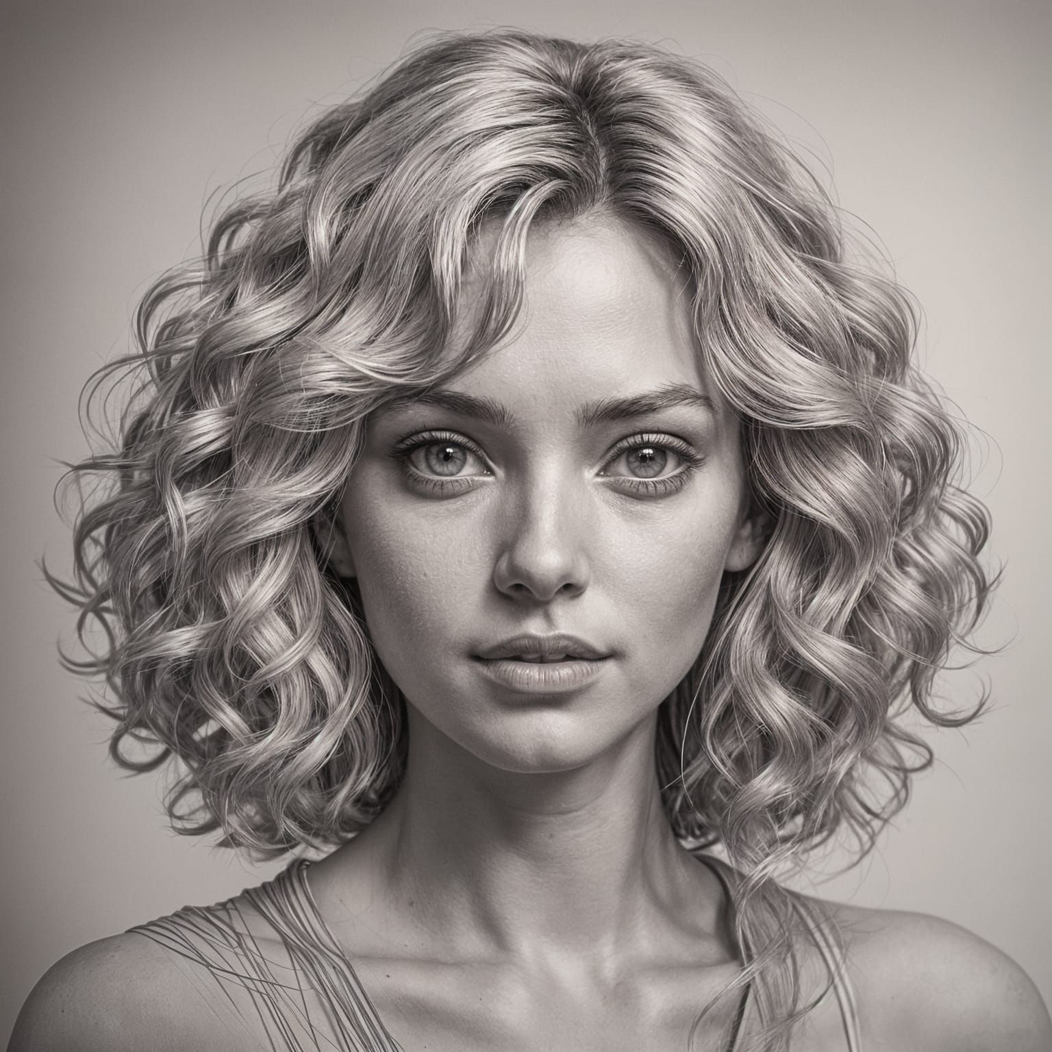 Pencil Sketch of a Blonde Girl with 3D Shading