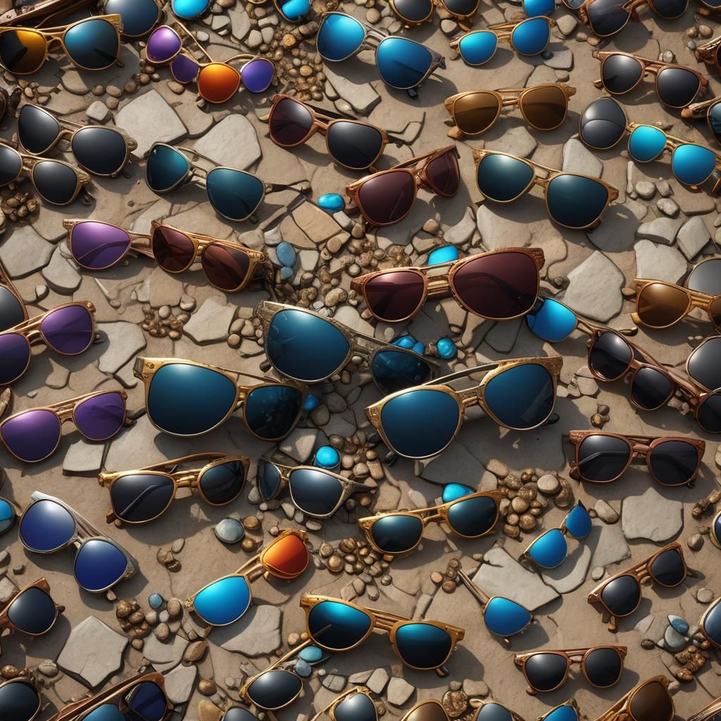 Sunglasses in Detailed Matte Painting Style