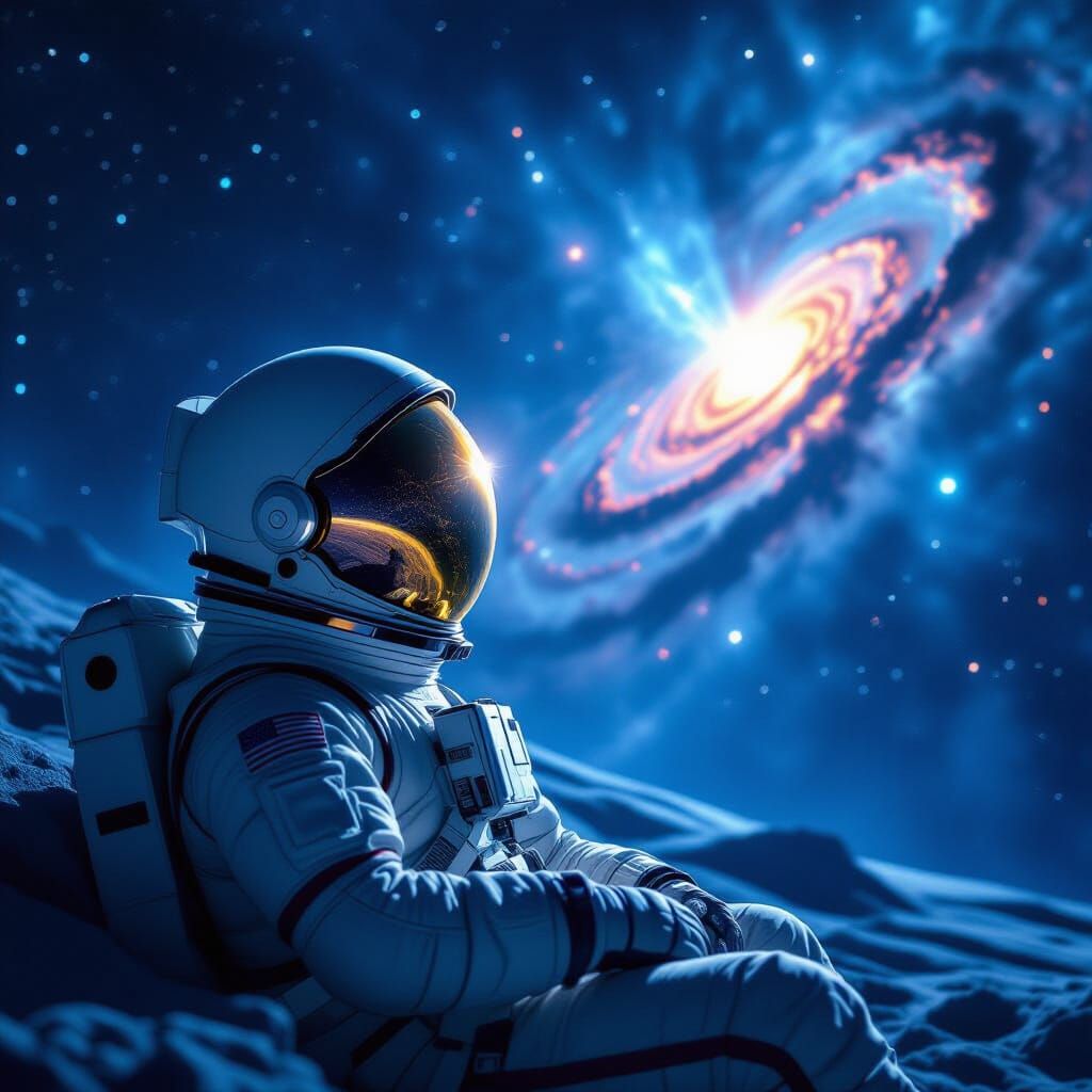 Isolated Astronaut Adrift in Cosmic Void