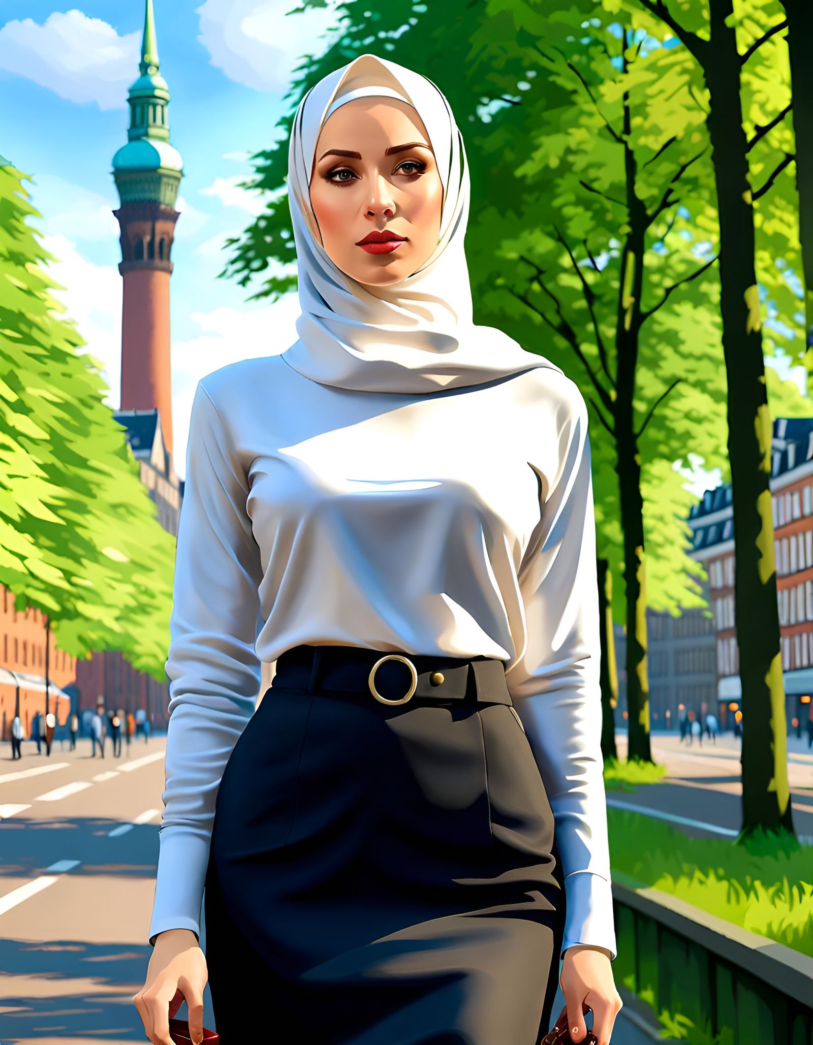 Enticing Woman in Hijab, Ultra-Realistic Digital Art