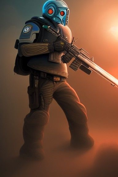 Sci-Fi Bounty Hunter Concept Art in 8K Resolution