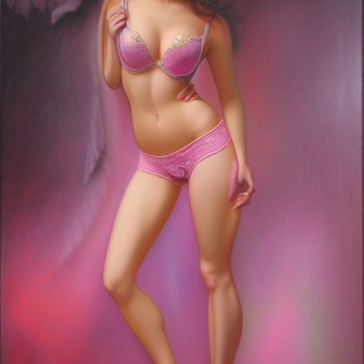 Pink Lingerie in Detailed Oil Painting Style
