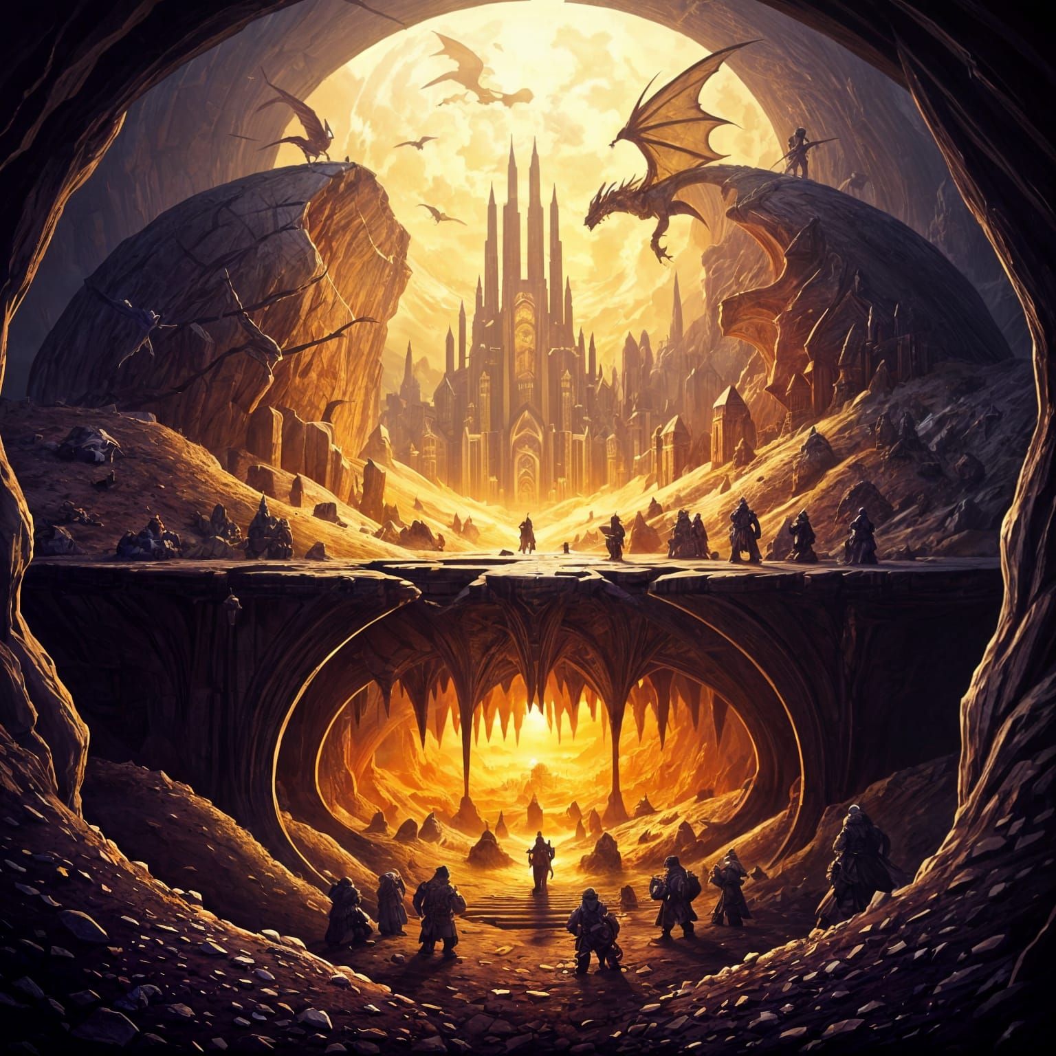 Dwarven Kingdom in a Cracked Celestial Sphere, Dragons Soar ...