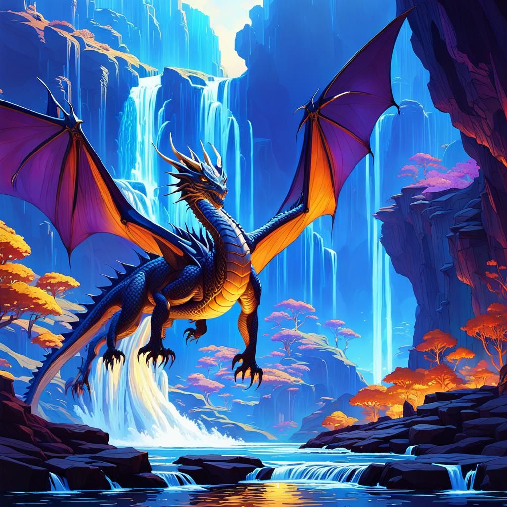 Majestic Dragon Soaring Through Mystical Realm