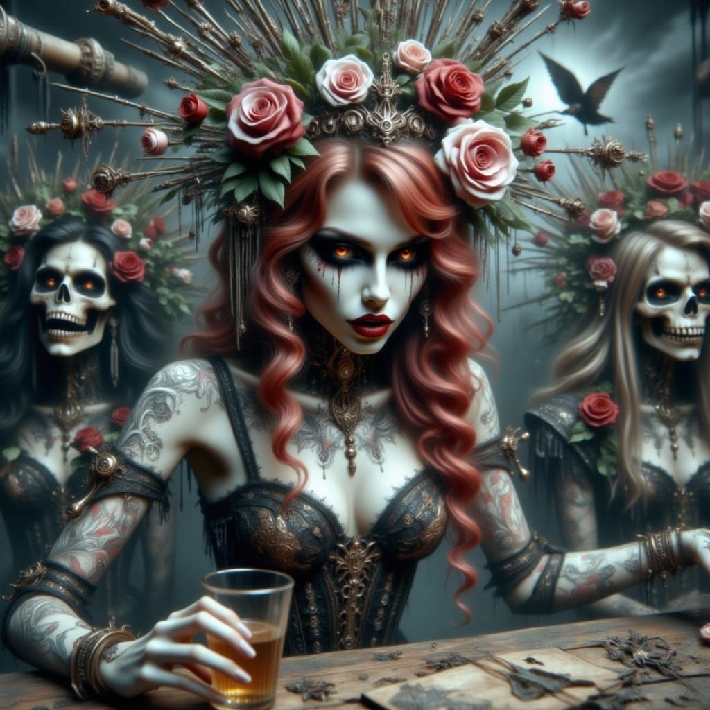 Gypsy Fortune Teller Dancing in Mystic Cyberpunk Style