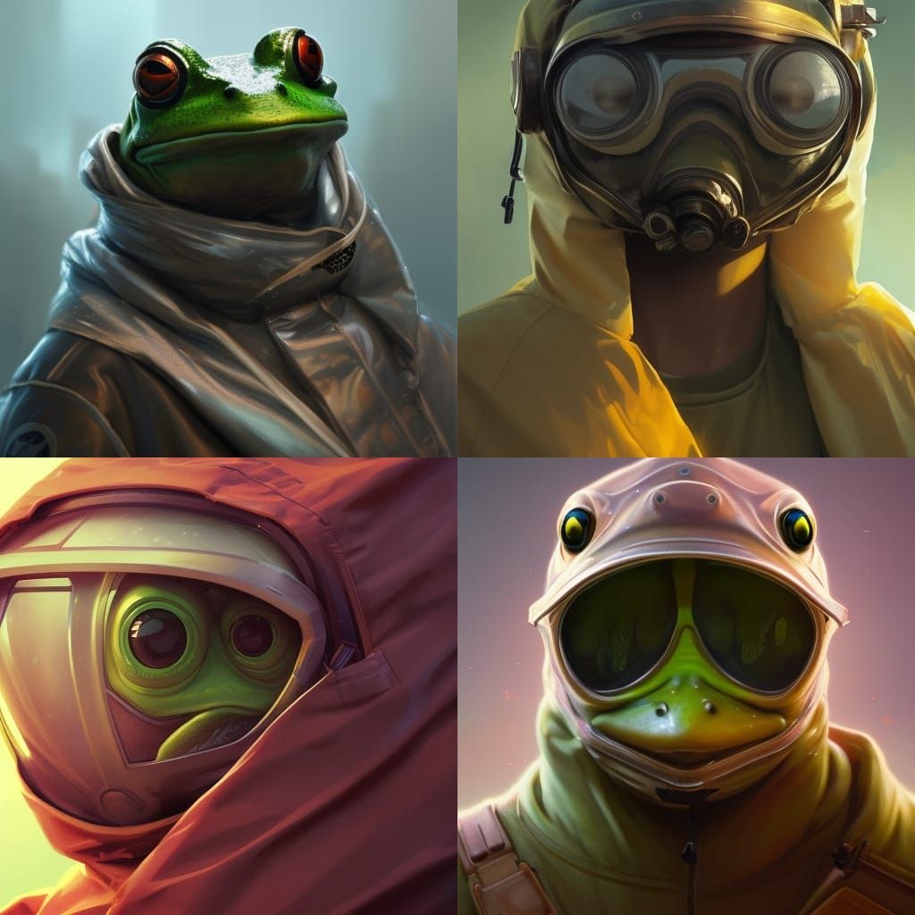 Frog in Hazmat Suit Concept Art Portrait