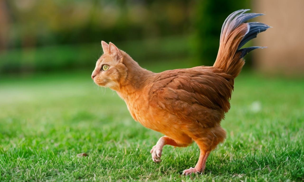Chicken Cat Hybrid Captured with Professional Photography