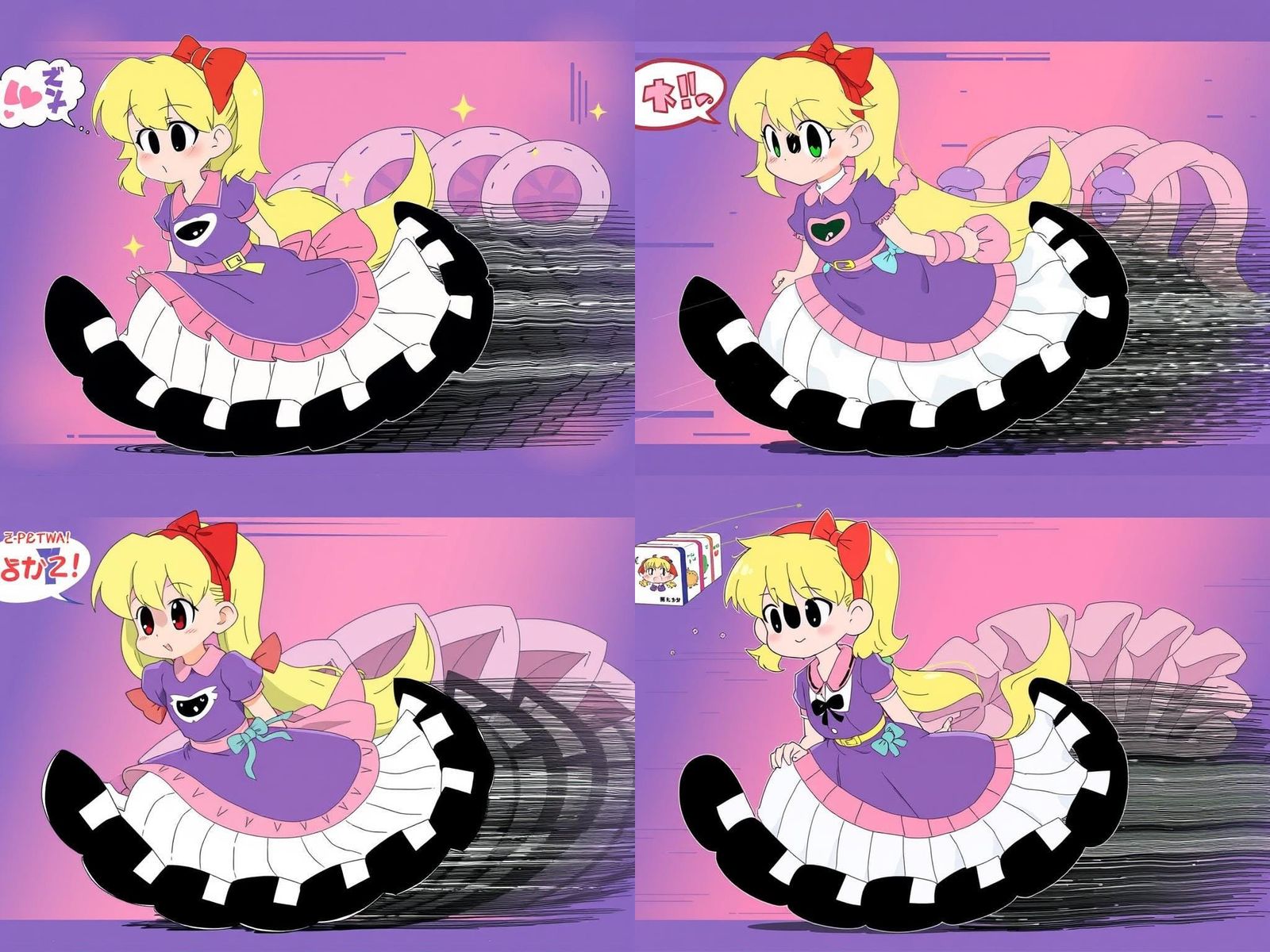 Anime Girl Cartoon with Dynamic Sense of Speed