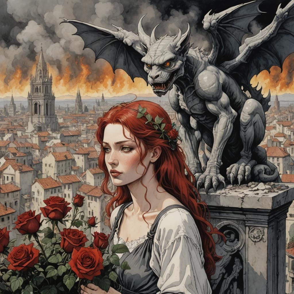Apocalyptic Friendship: Woman and Gargoyle in Manara Style