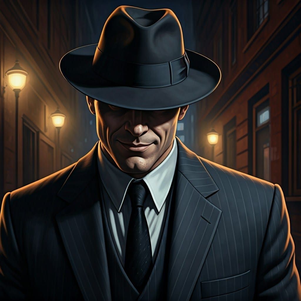 Film Noir: Cunning Figure in Shadowy Alley