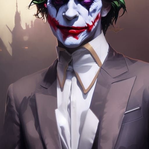 Hyperdetailed Joker Portrait in Comic Book Style